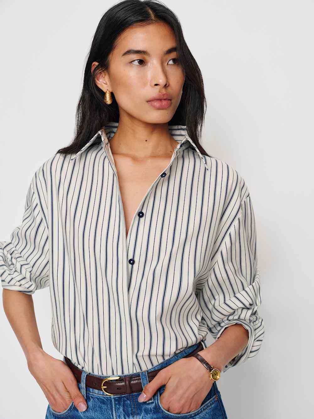 Reformation Andy Oversized Shirt - Summer Day Stripe