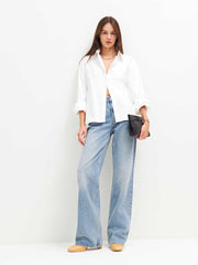 Reformation Andy Oversized Shirt - White