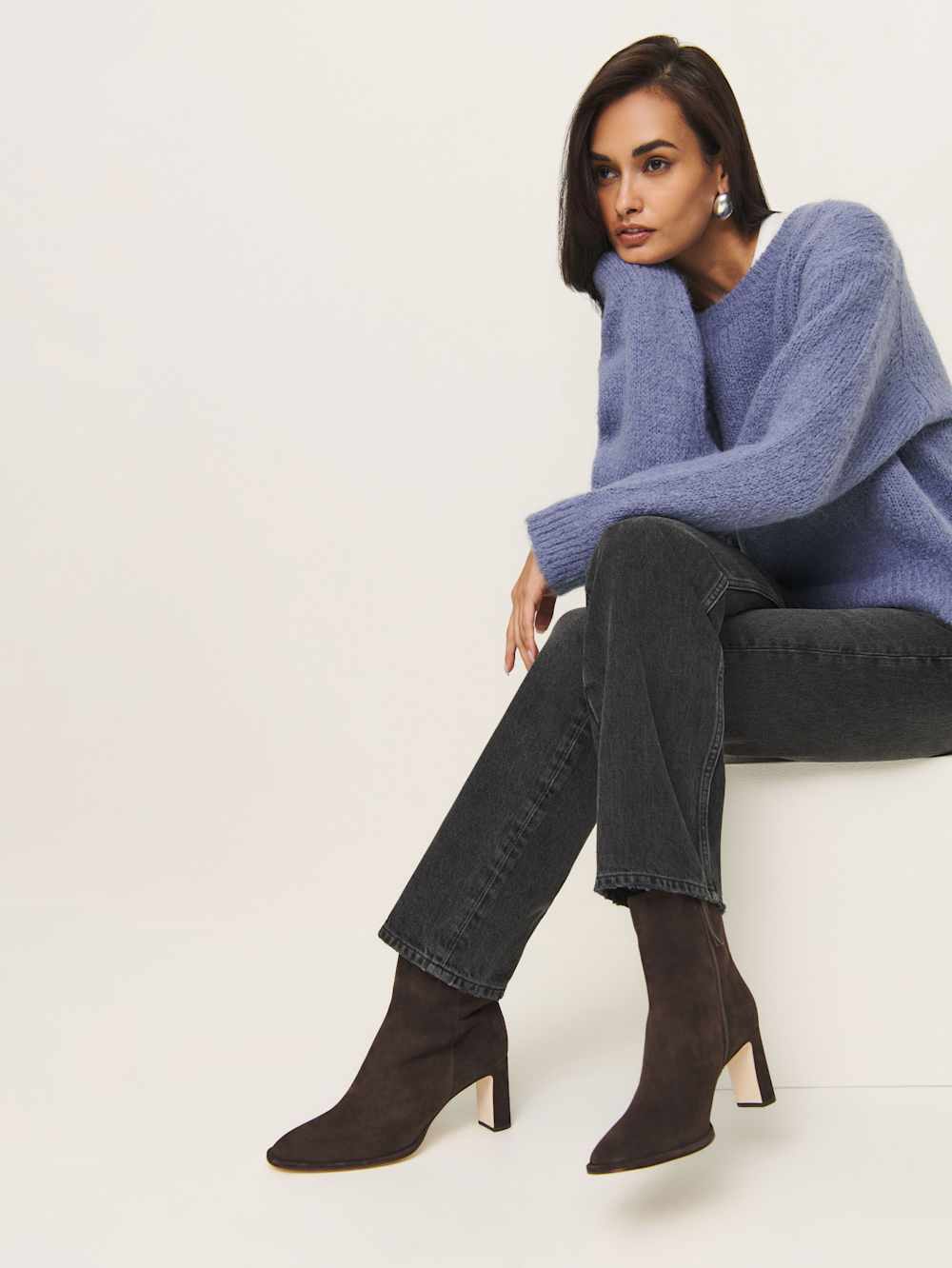 Reformation Gillian Ankle Boot - Boss Suede