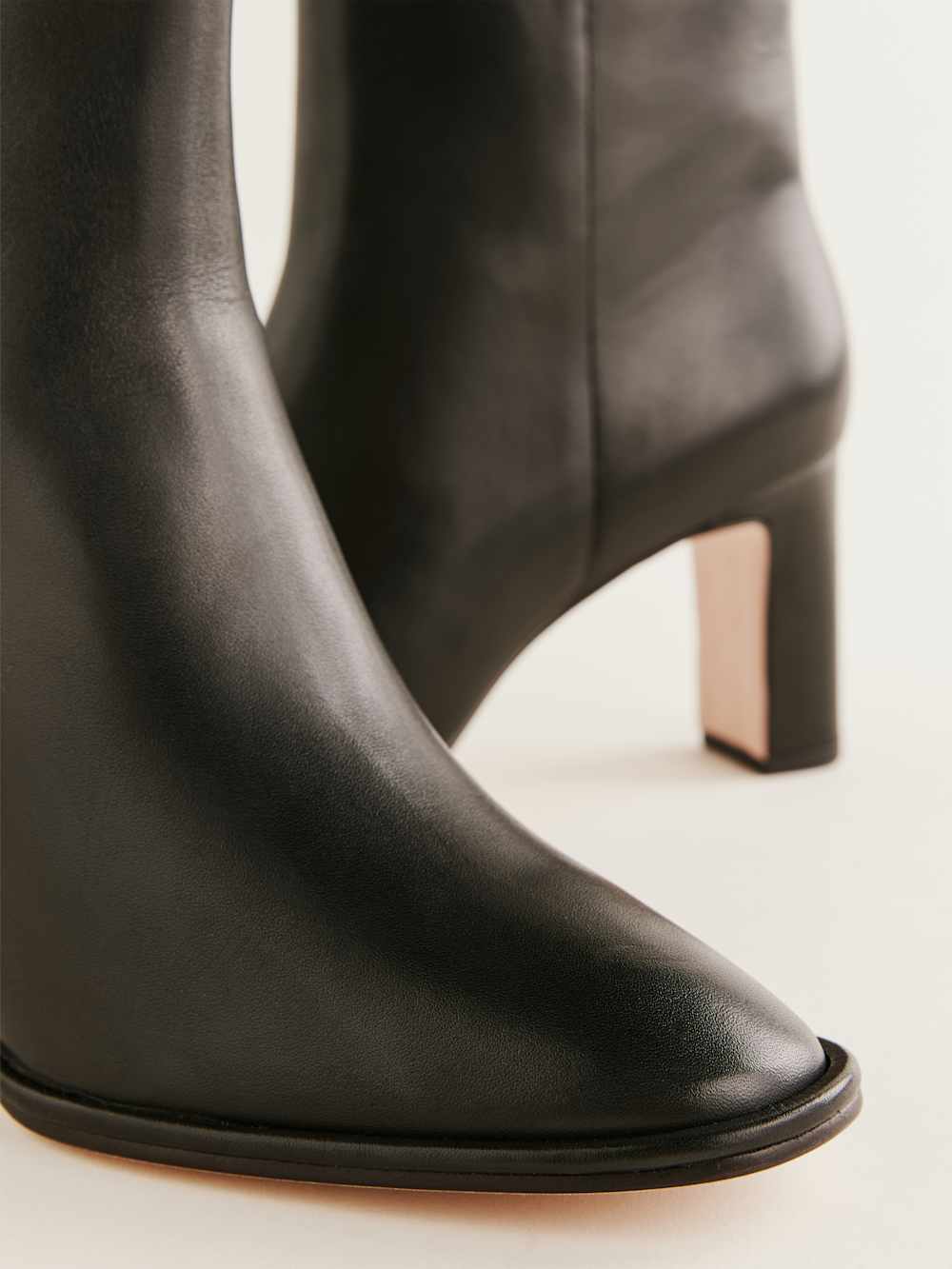 Reformation Gillian Ankle Boot - Black Leather