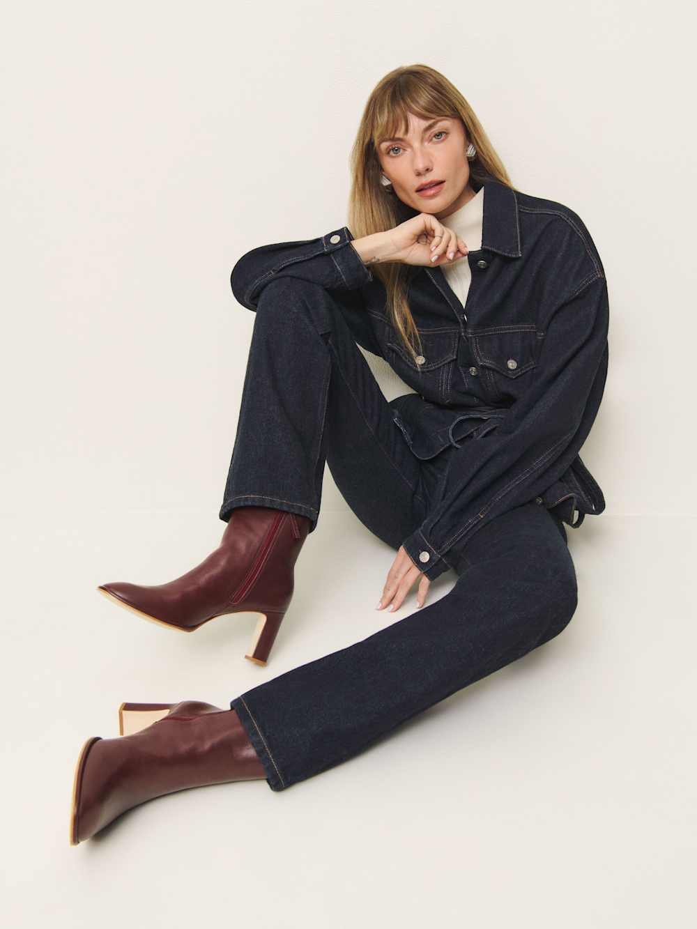 Reformation Gillian Ankle Boot - Ruby