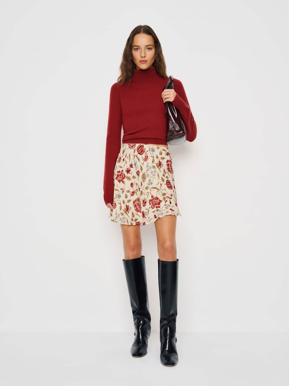 Reformation Gaelle Knee Boot - Black Leather