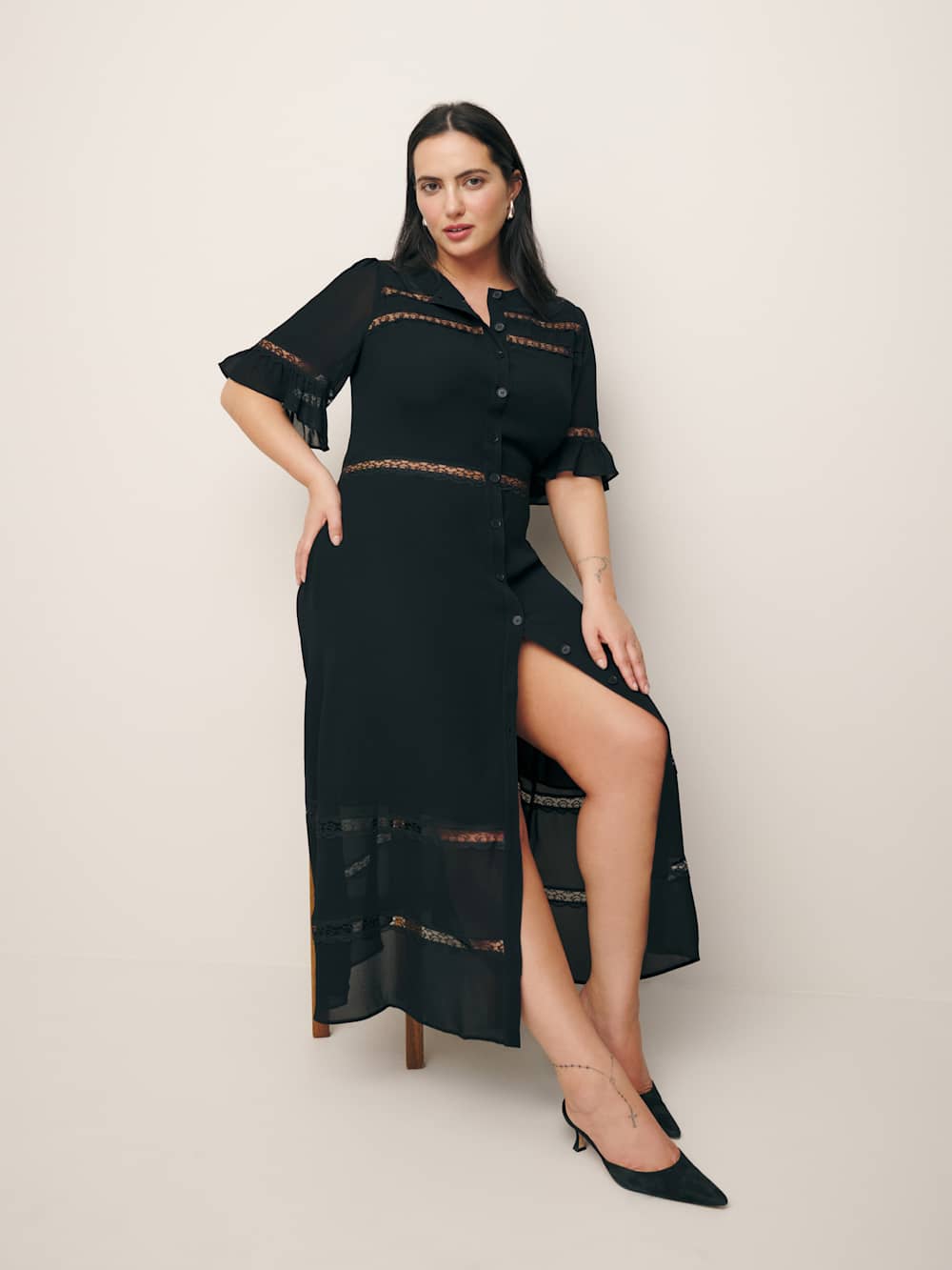 Reformation Woodson Dress Es - Black