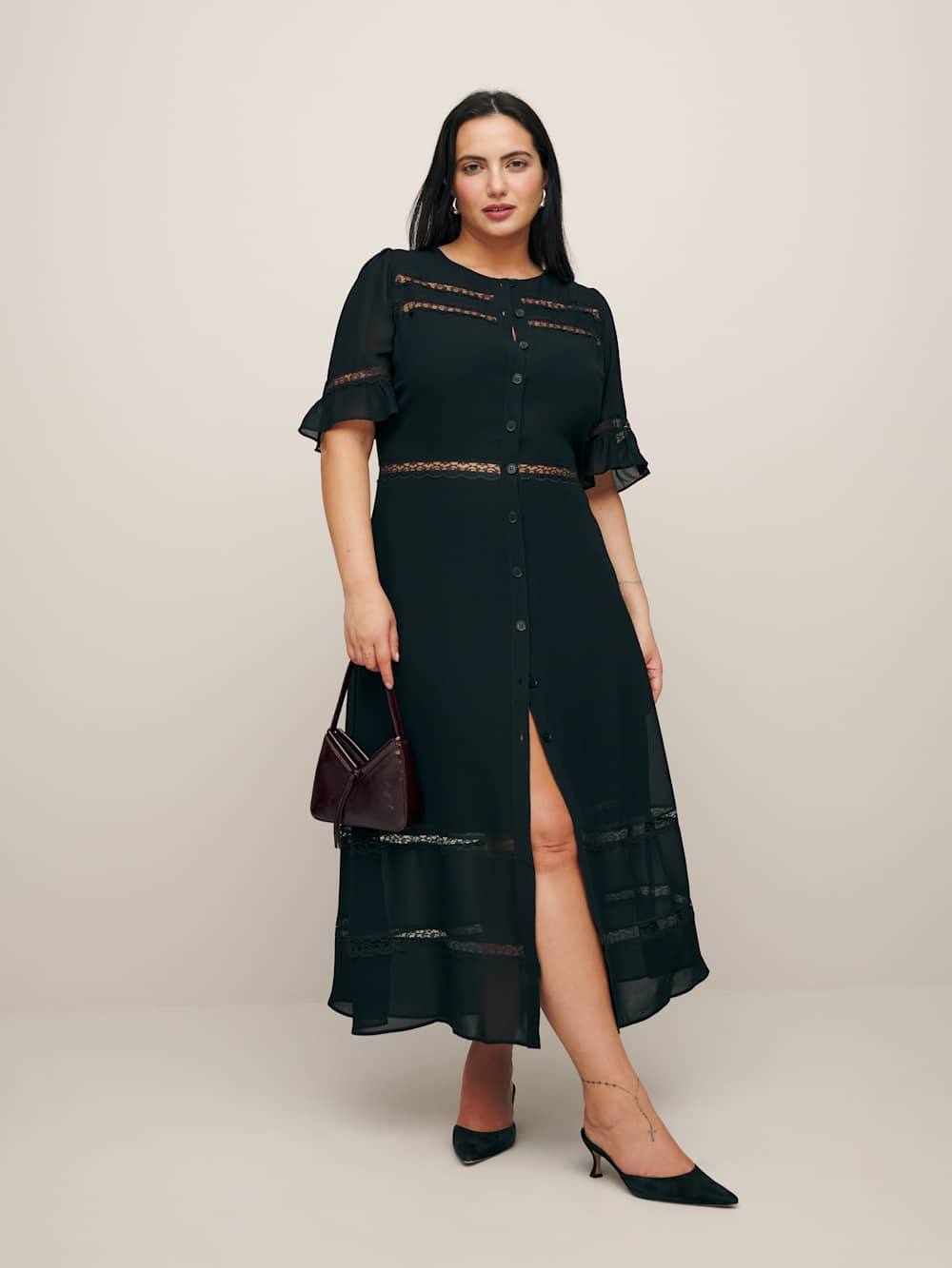 Reformation Woodson Dress Es - Black