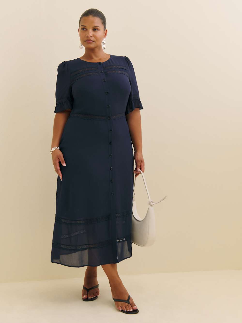 Reformation Woodson Dress Es - Navy