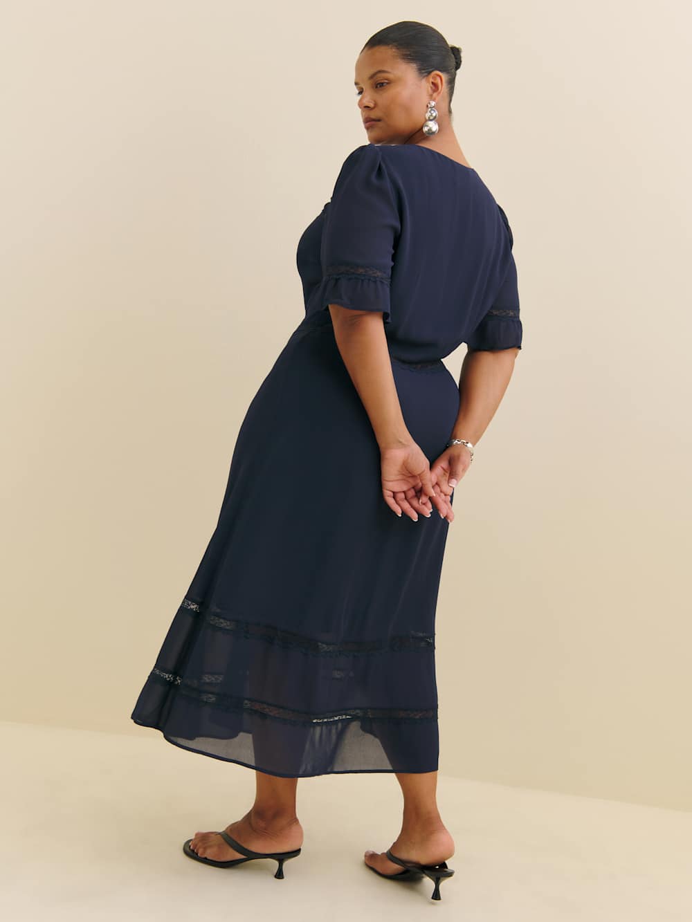 Reformation Woodson Dress Es - Navy