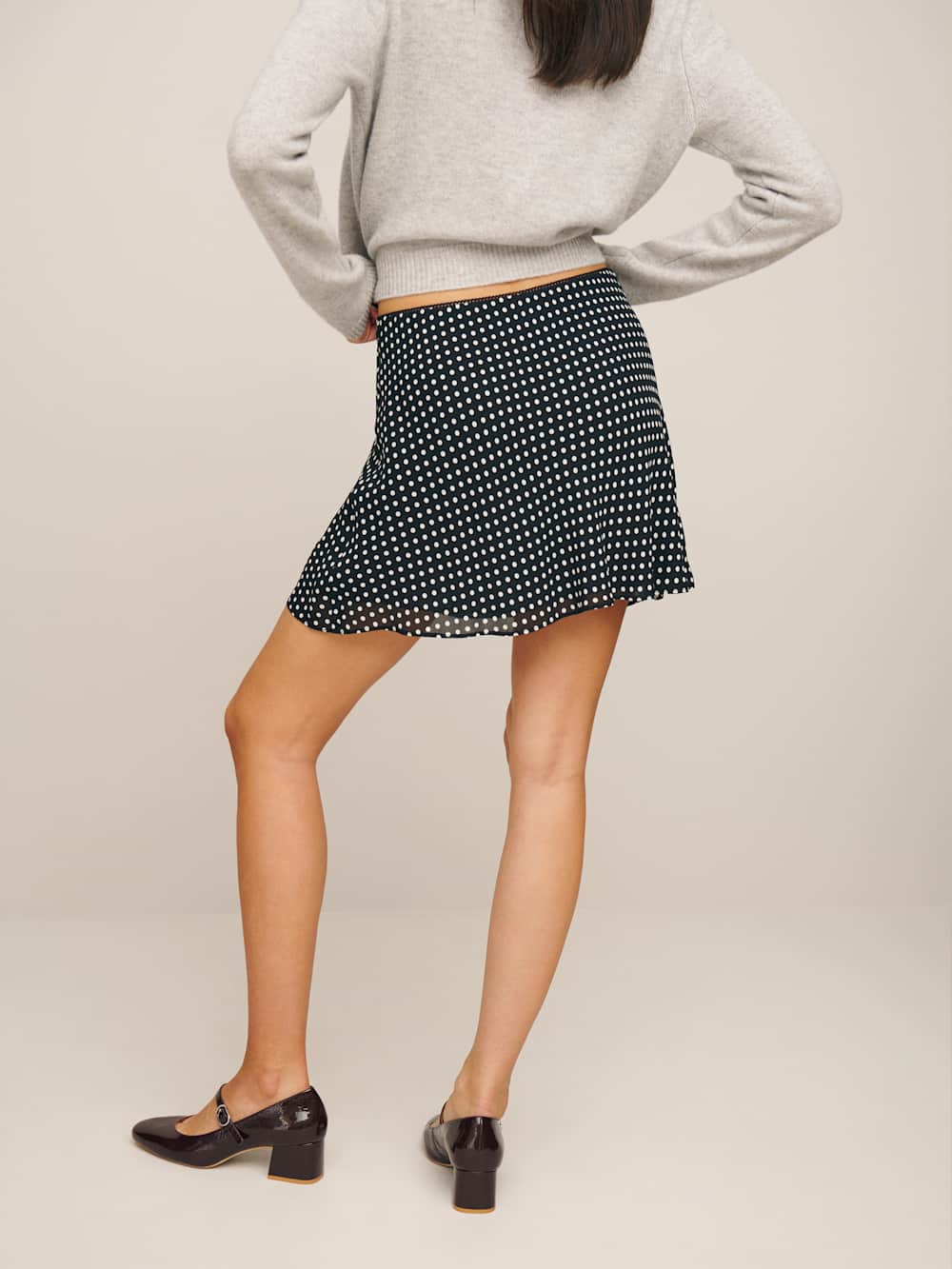 Reformation Brandy Skirt - Caviar Dot
