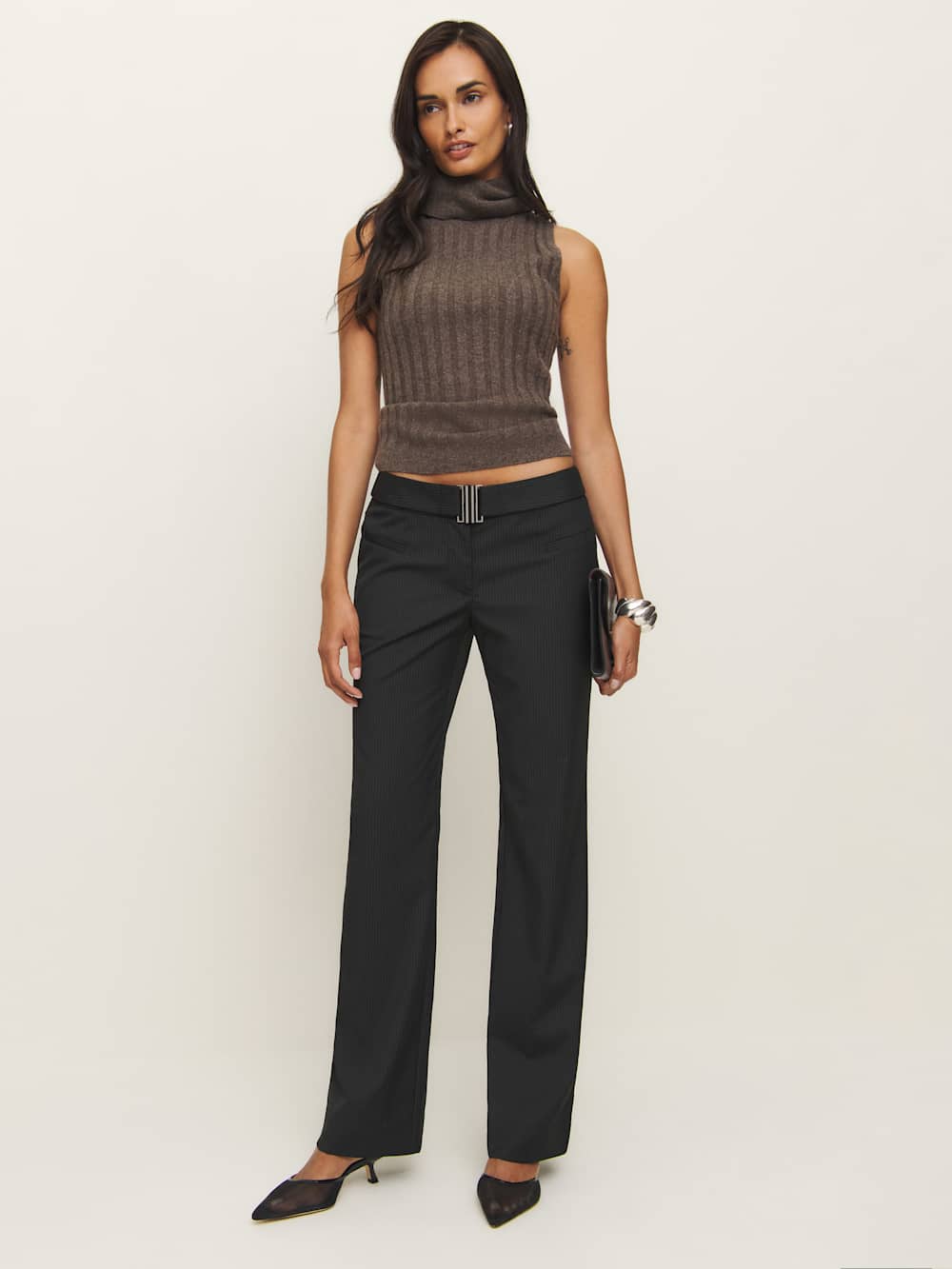 Reformation Cherie Pant - Black Stripe