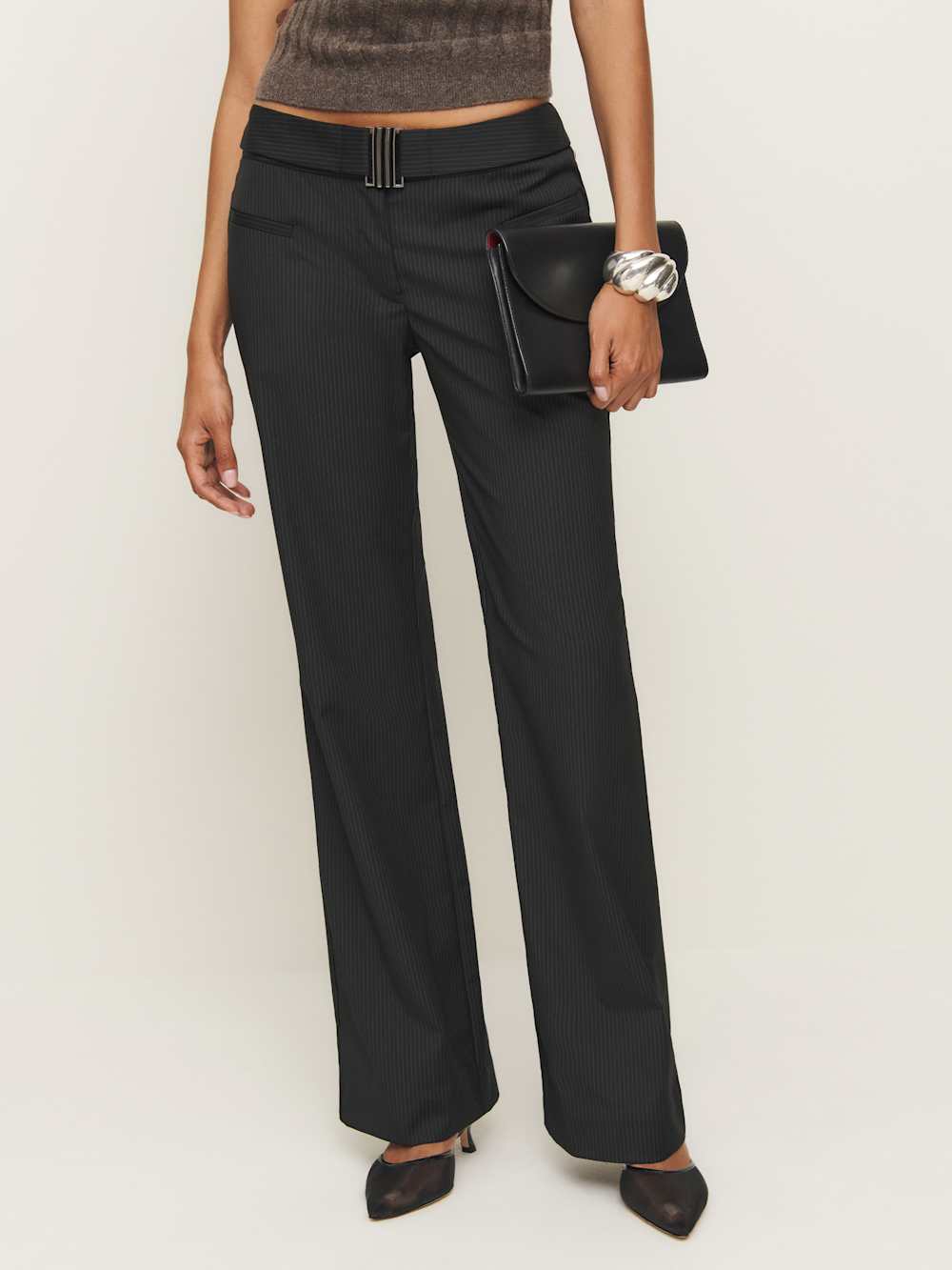 Reformation Cherie Pant - Black Stripe
