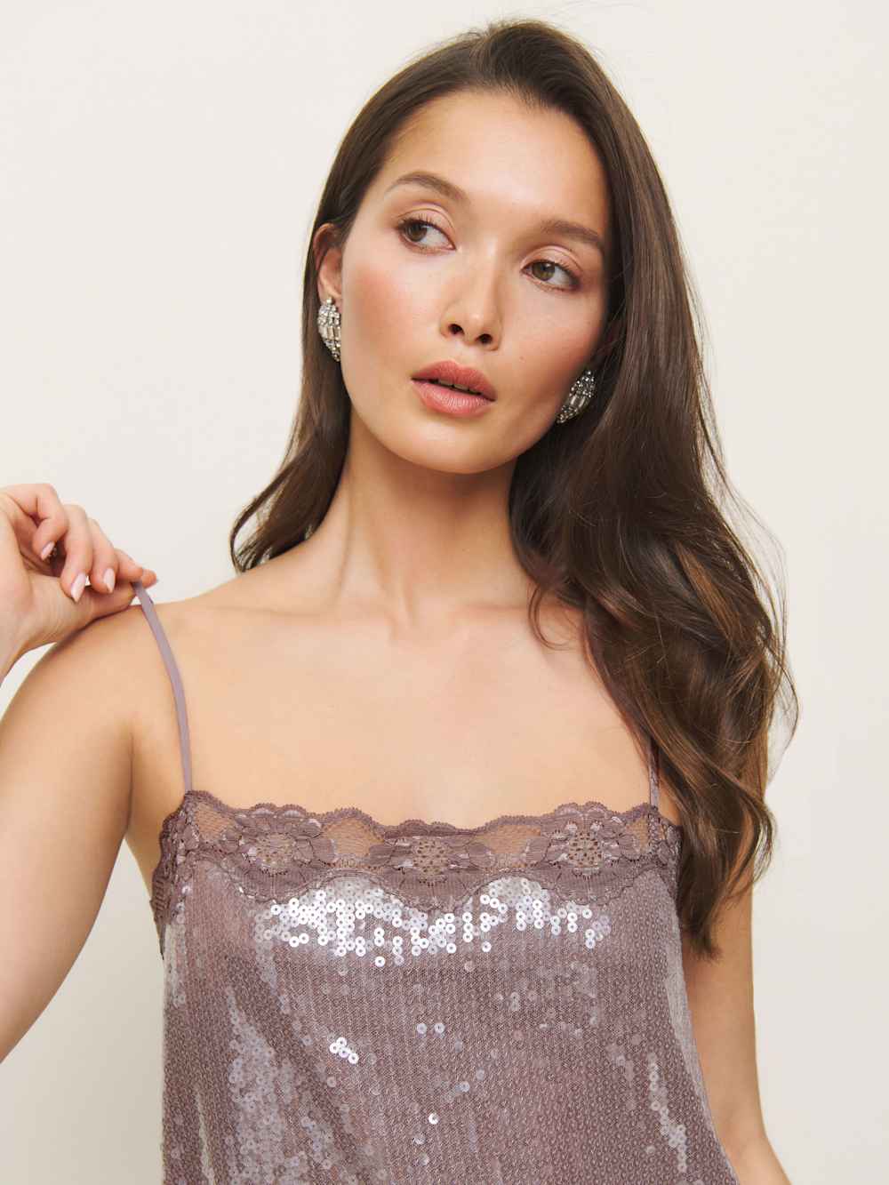 Reformation Nadene Dress - Stone Sequin