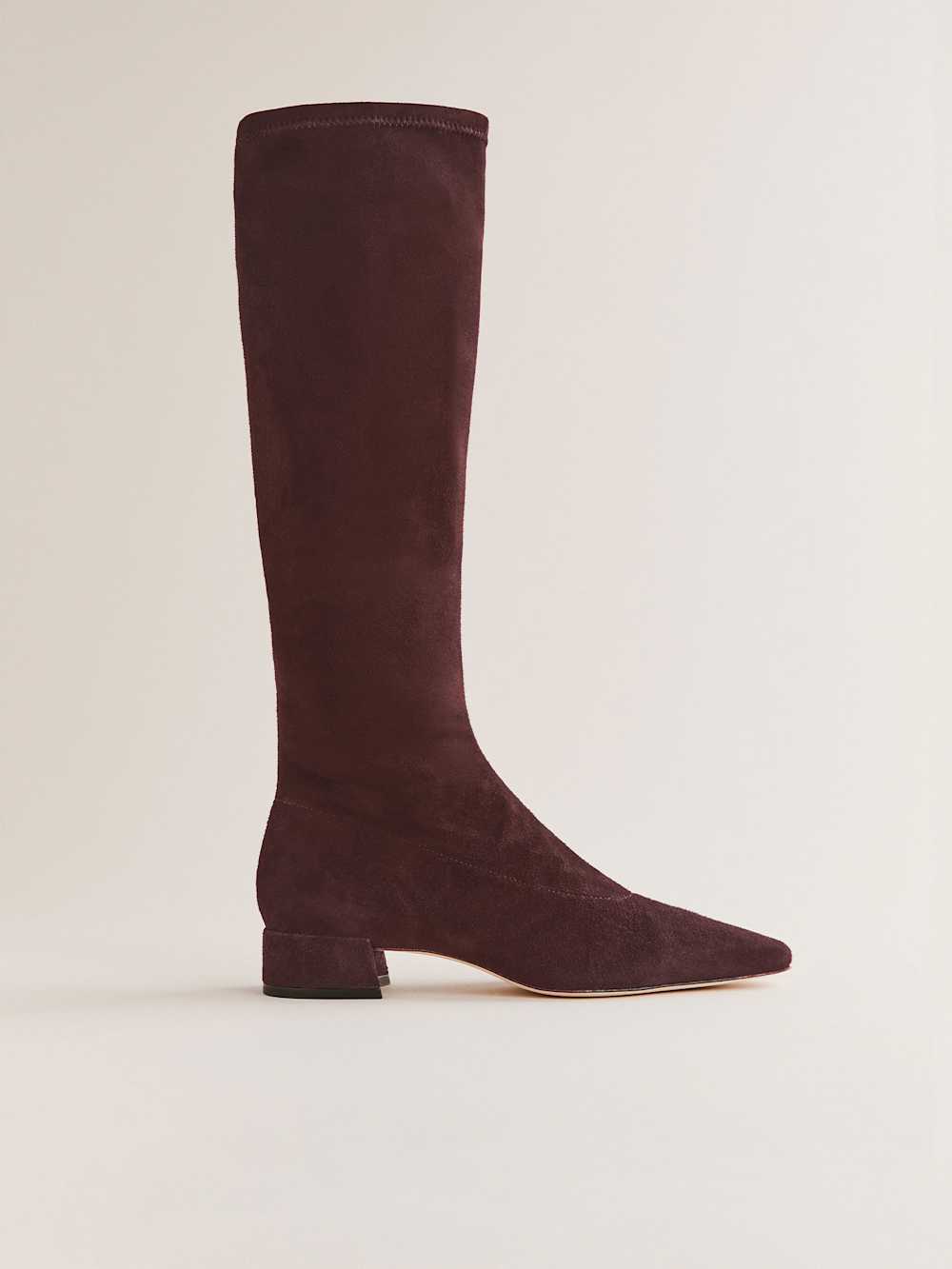 Reformation Raven Knee Boot - Espresso Stretch Suede