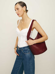 Reformation Medium Silvana Bucket Bag - Cremisi
