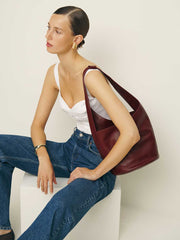Reformation Medium Silvana Bucket Bag - Cremisi