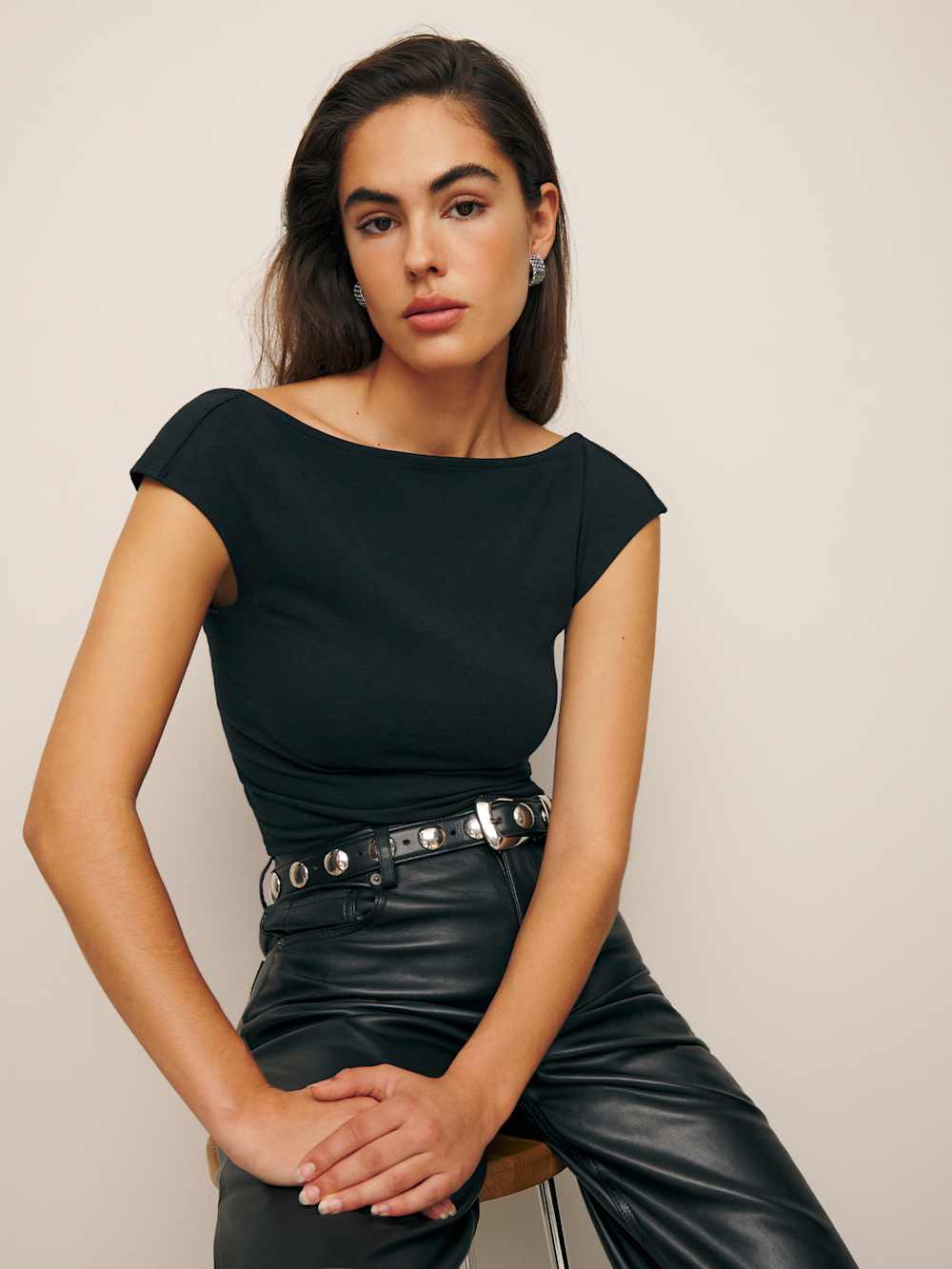 Reformation Darra Knit Top - Black
