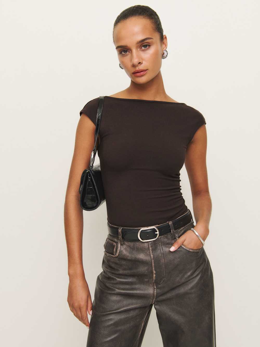 Reformation Darra Knit Top - Mole