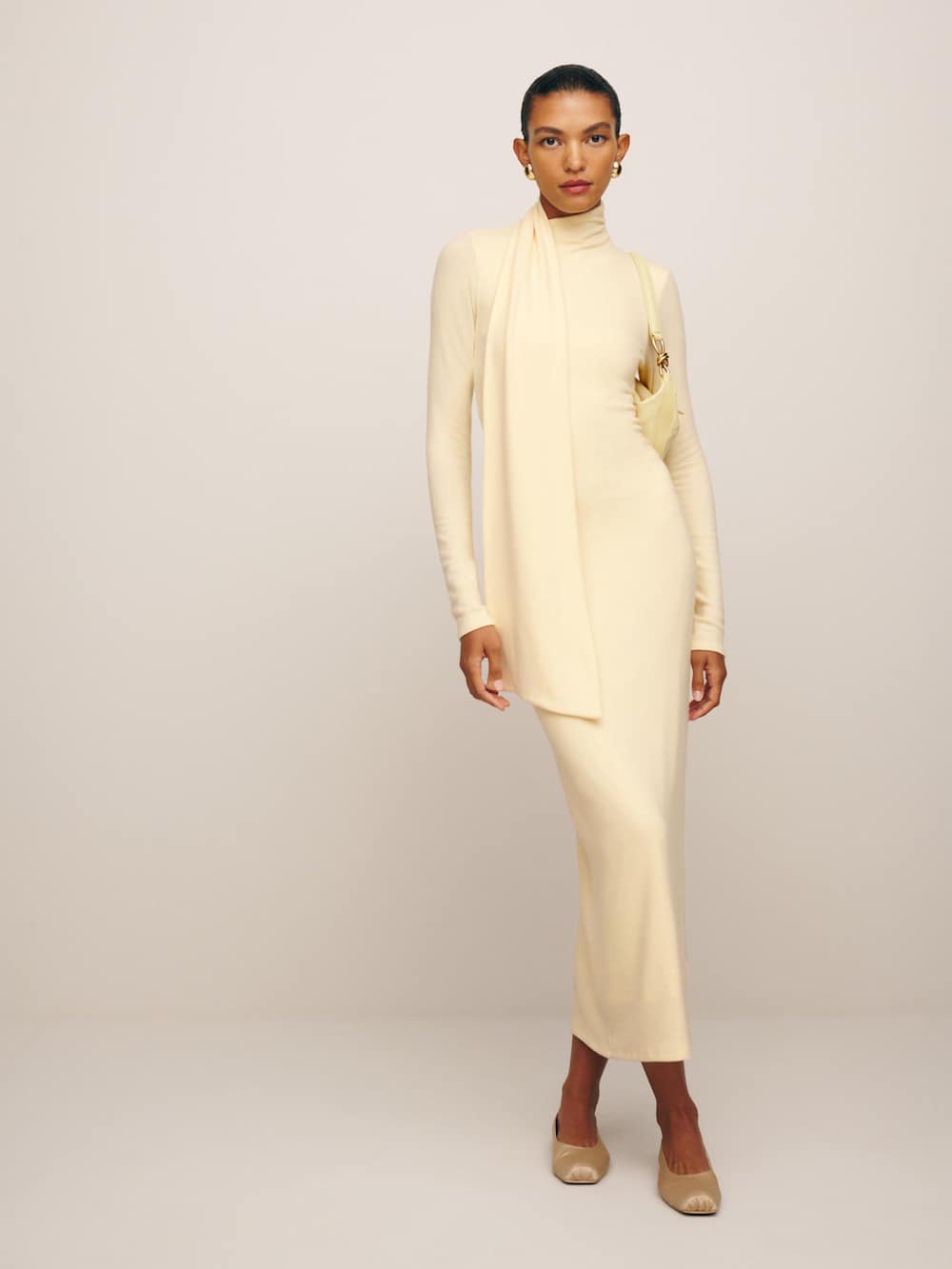 Reformation Azure Knit Dress - Custard
