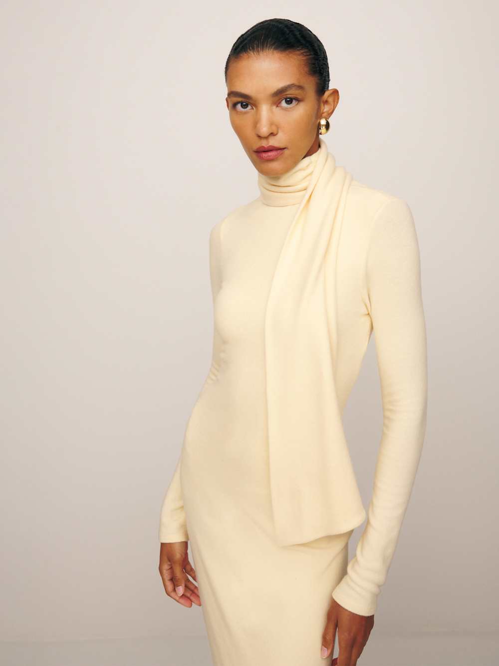 Reformation Azure Knit Dress - Custard