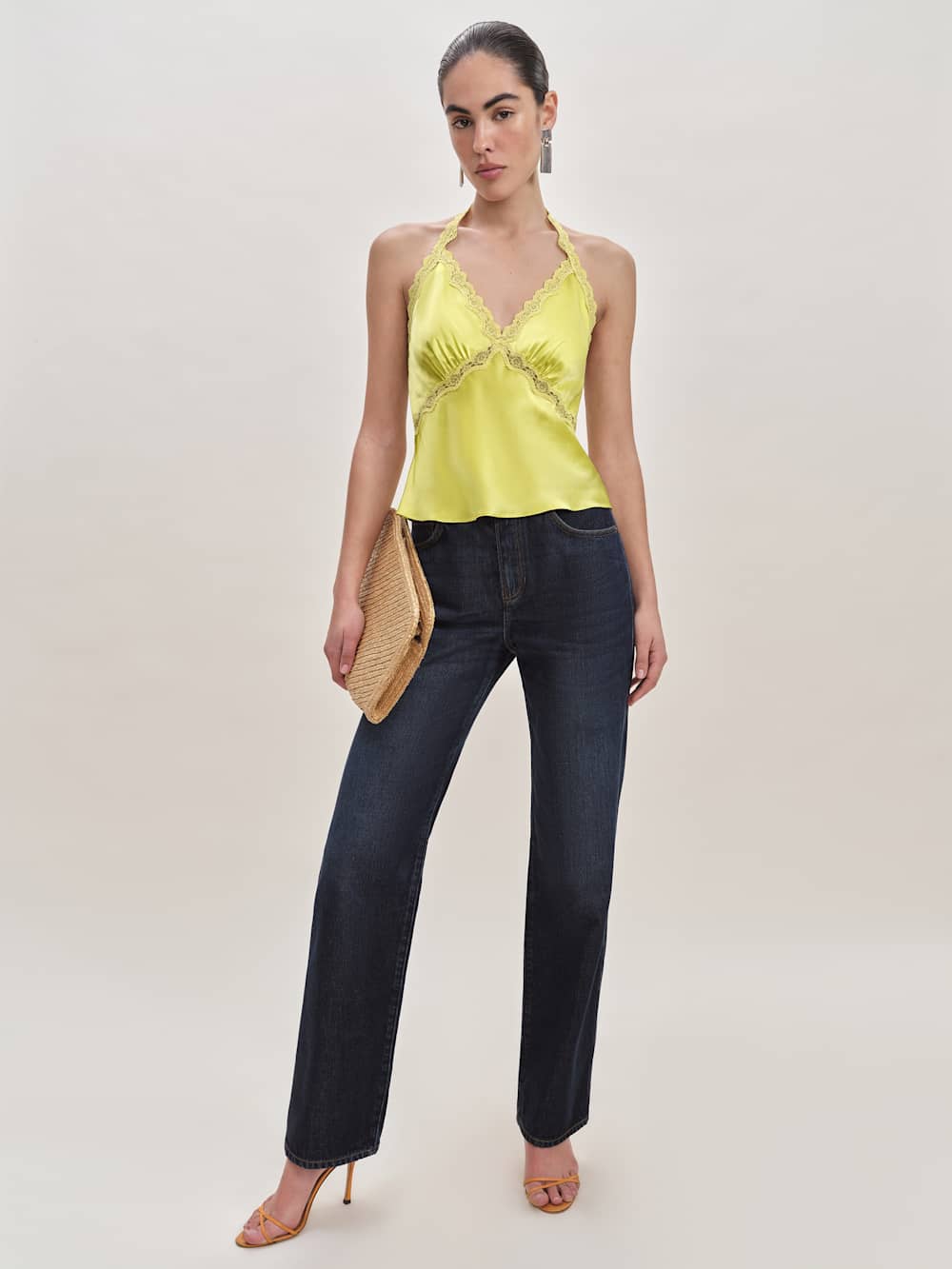 Reformation Monica Silk Top - Algae Bloom