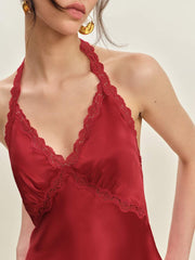 Reformation Monica Silk Top - Lipstick