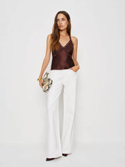 Reformation Monica Silk Top - Mahogany