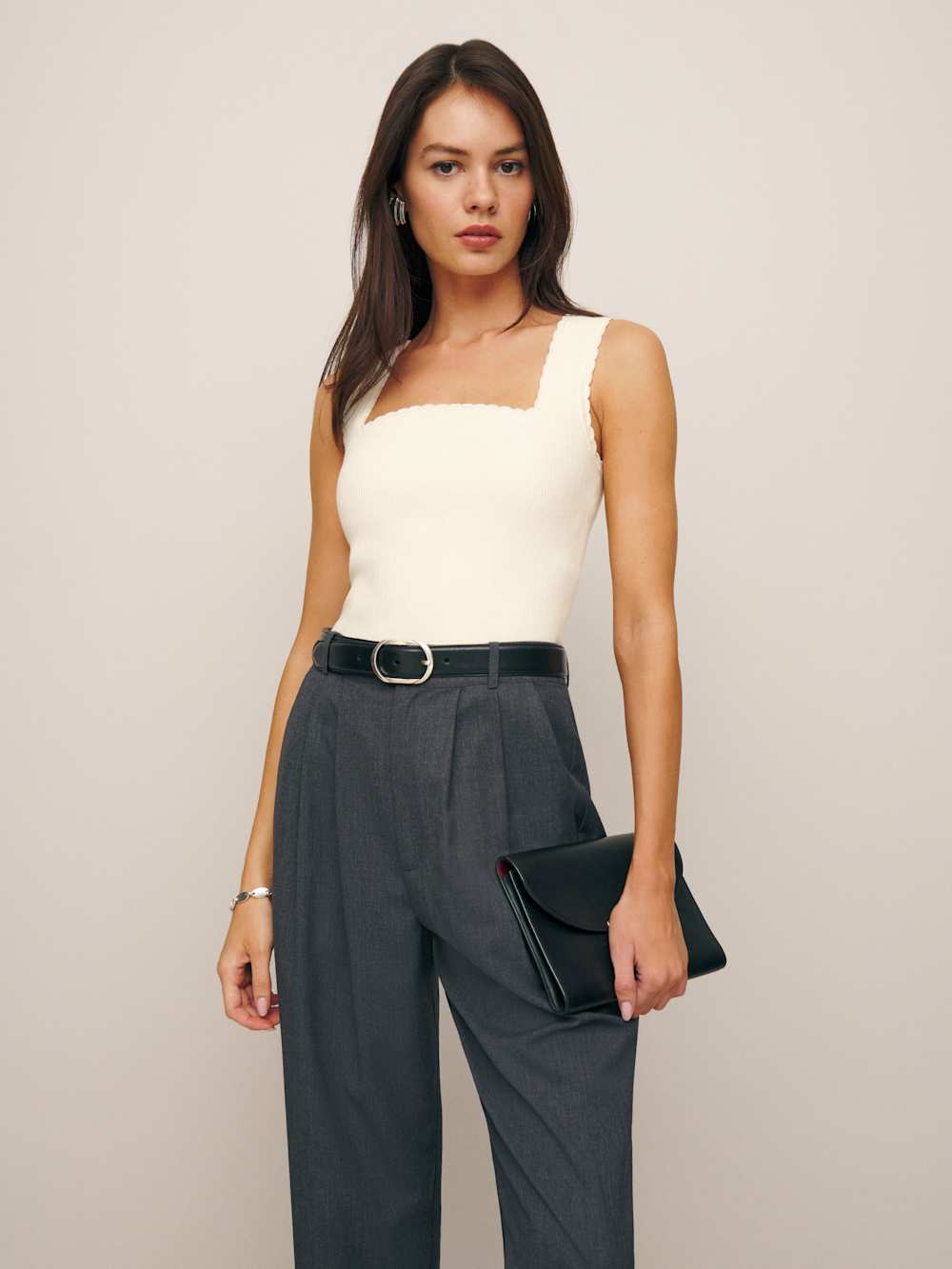 Reformation Nalini Cotton Sweater Tank - Fior Di Latte