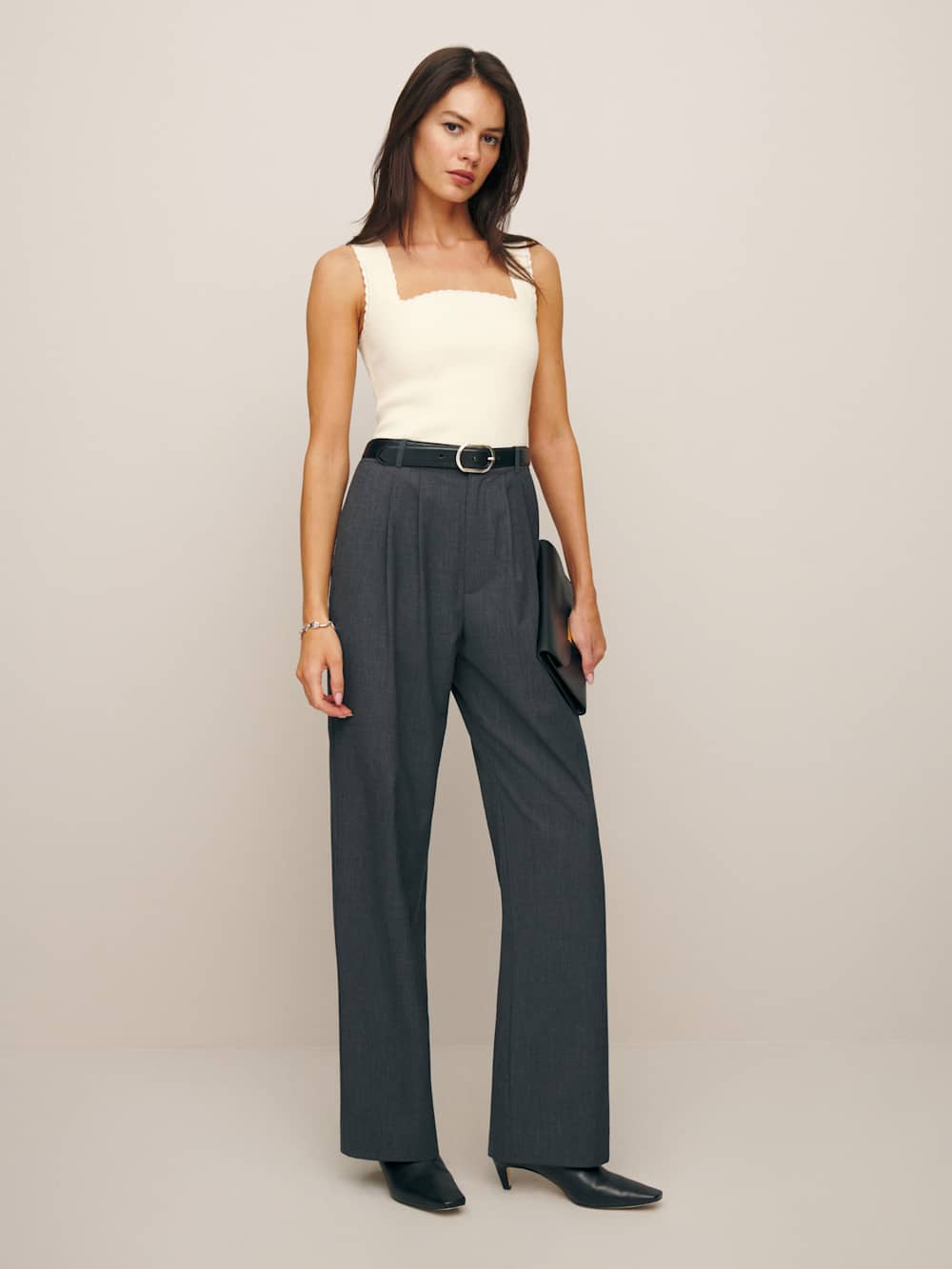 Reformation Nalini Cotton Sweater Tank - Fior Di Latte