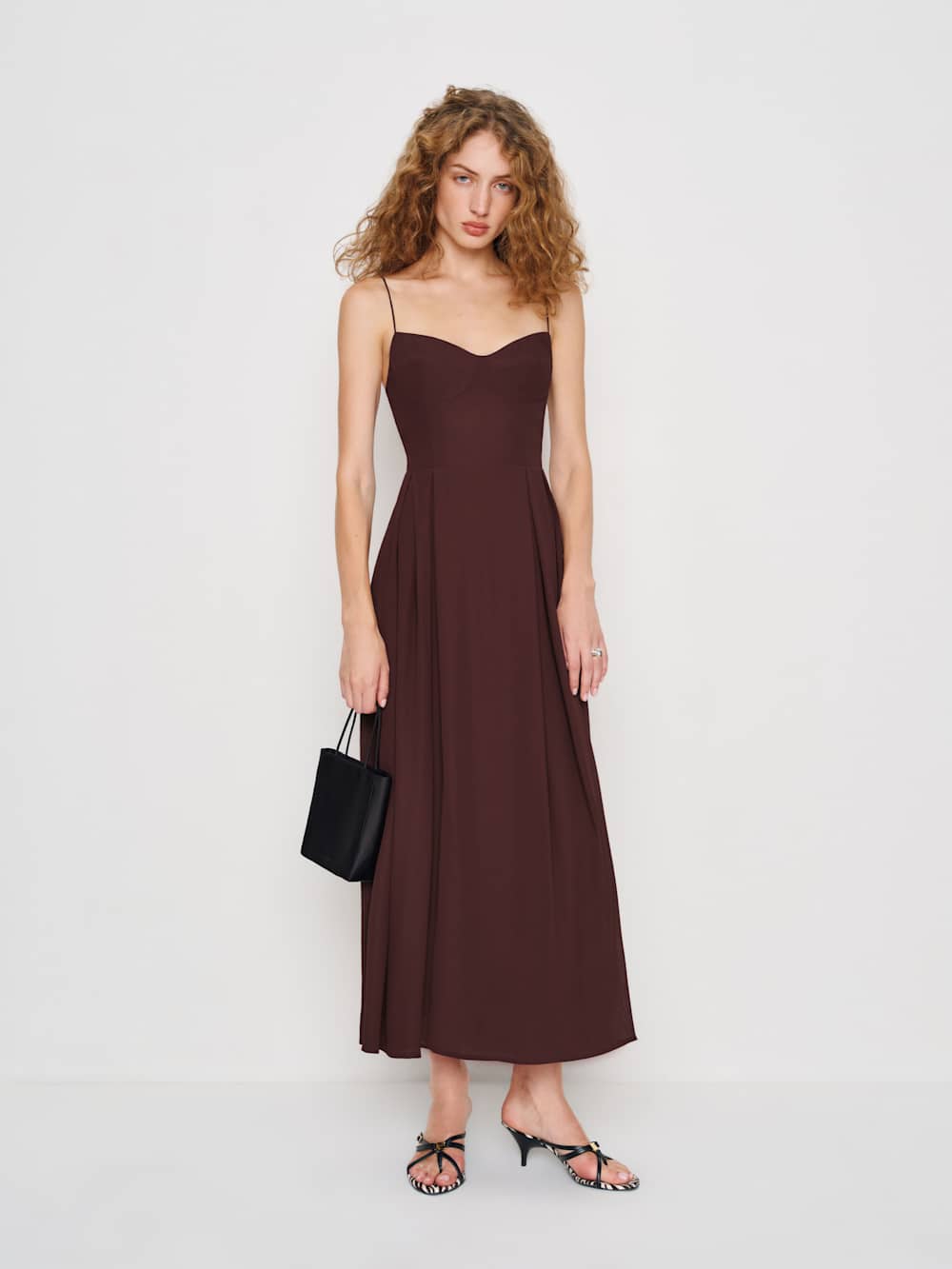 Reformation Jaelyn Dress - Mahogany