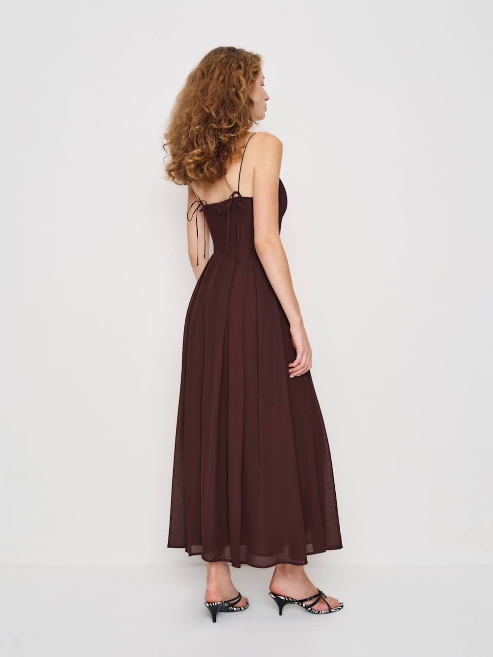 Reformation Jaelyn Dress - Mahogany