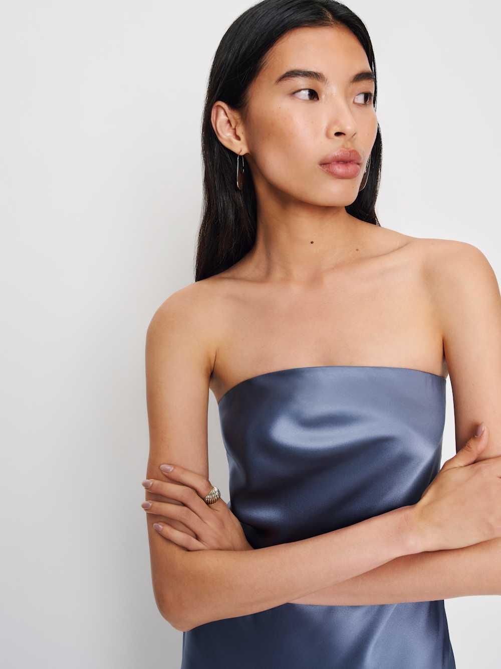 Reformation Oren Silk Dress - Cornflower