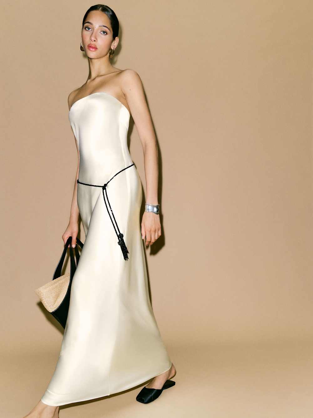 Reformation Oren Silk Dress - Ivory Bridal Silk
