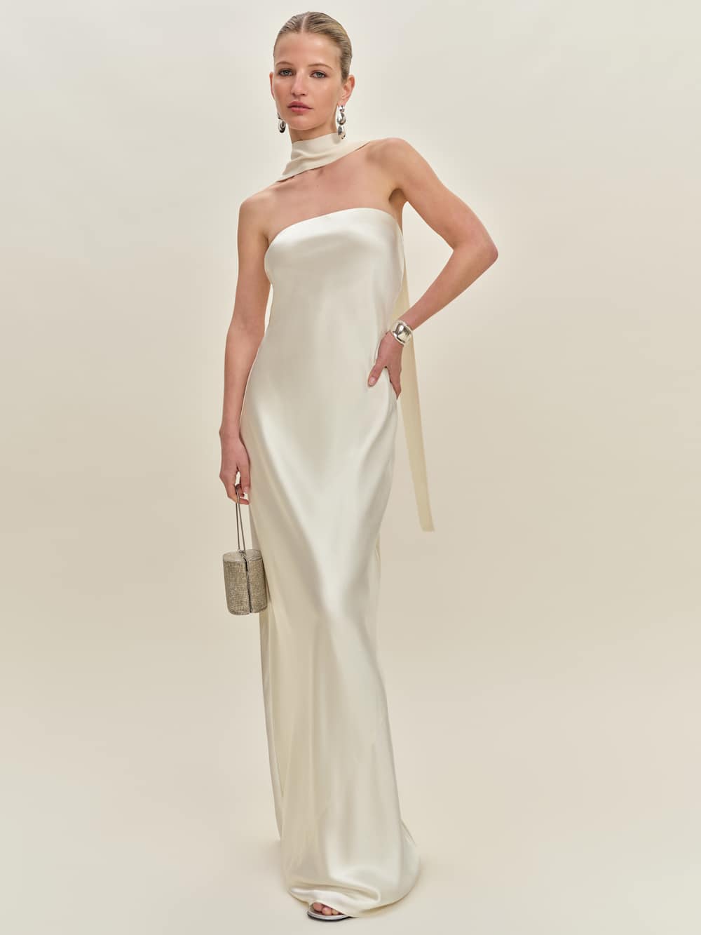 Reformation Oren Silk Dress - Ivory Bridal Silk