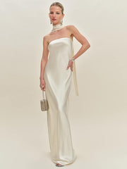 Reformation Oren Silk Dress - Ivory Bridal Silk