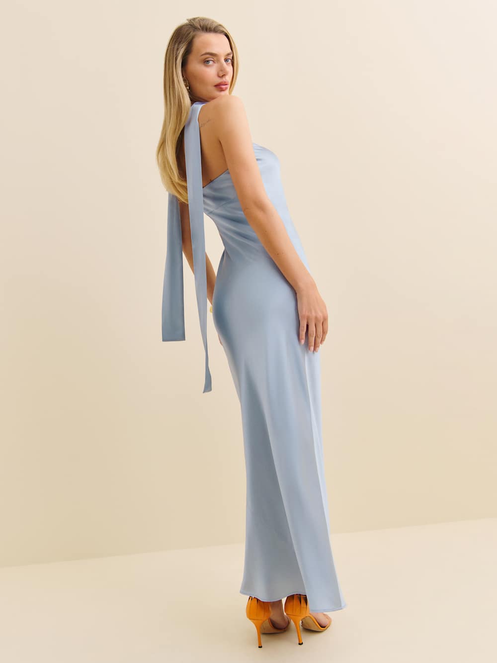 Reformation Oren Silk Dress - Mineral