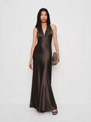 Reformation Daniela Silk Dress - Black Pearl