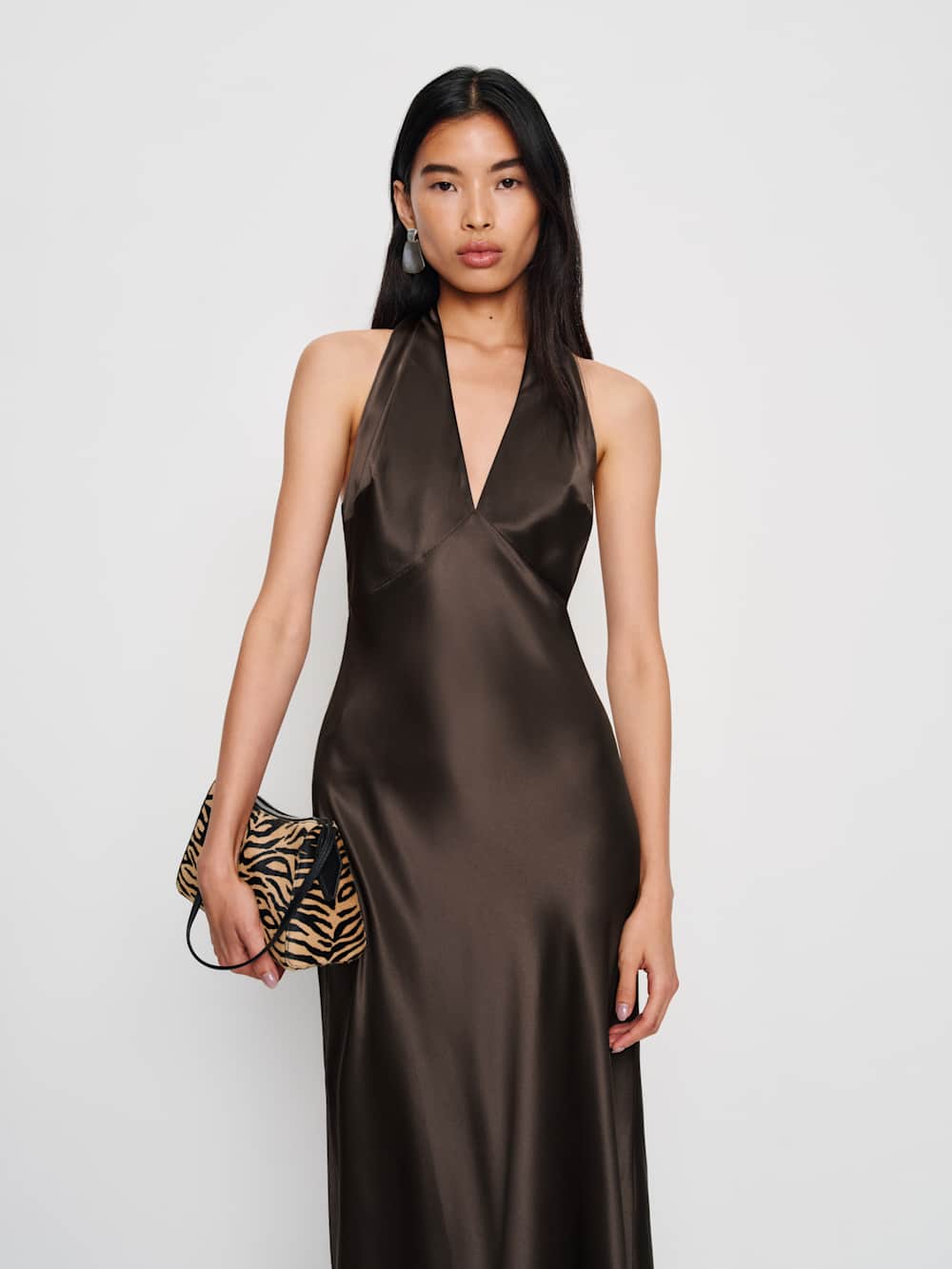 Reformation Daniela Silk Dress - Black Pearl