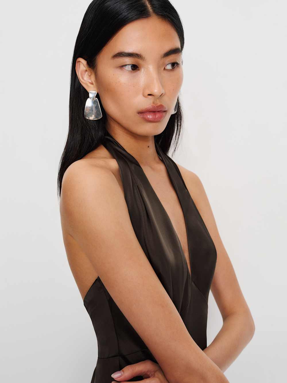 Reformation Daniela Silk Dress - Black Pearl
