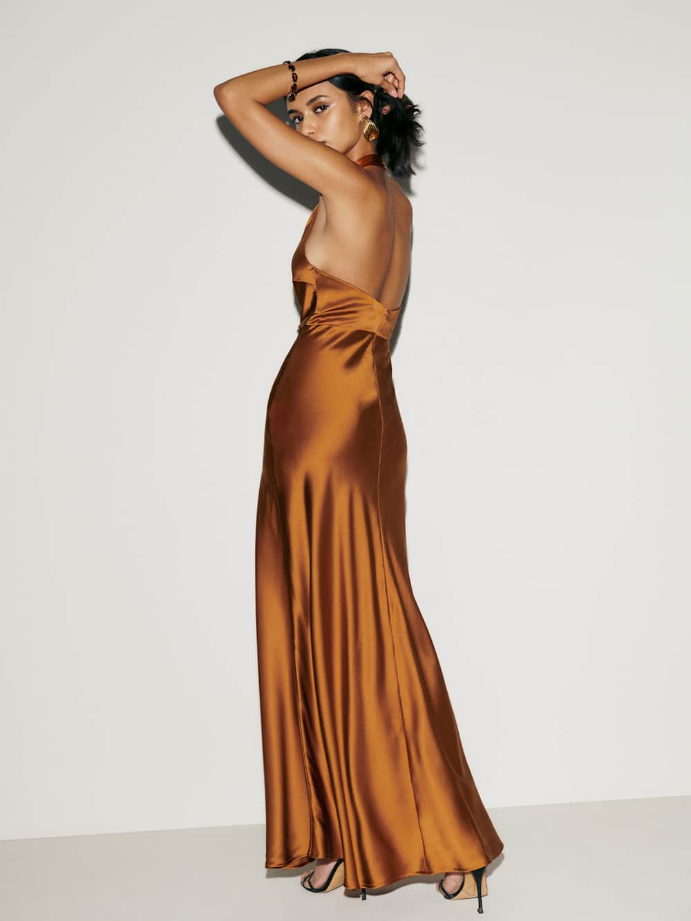 Reformation Daniela Silk Dress - Copper