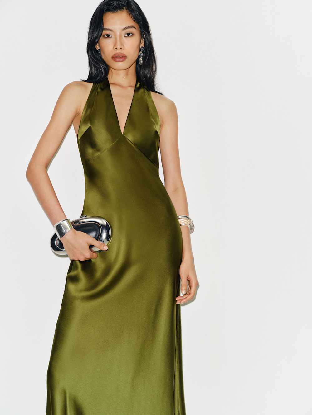 Reformation Daniela Silk Dress - Pear