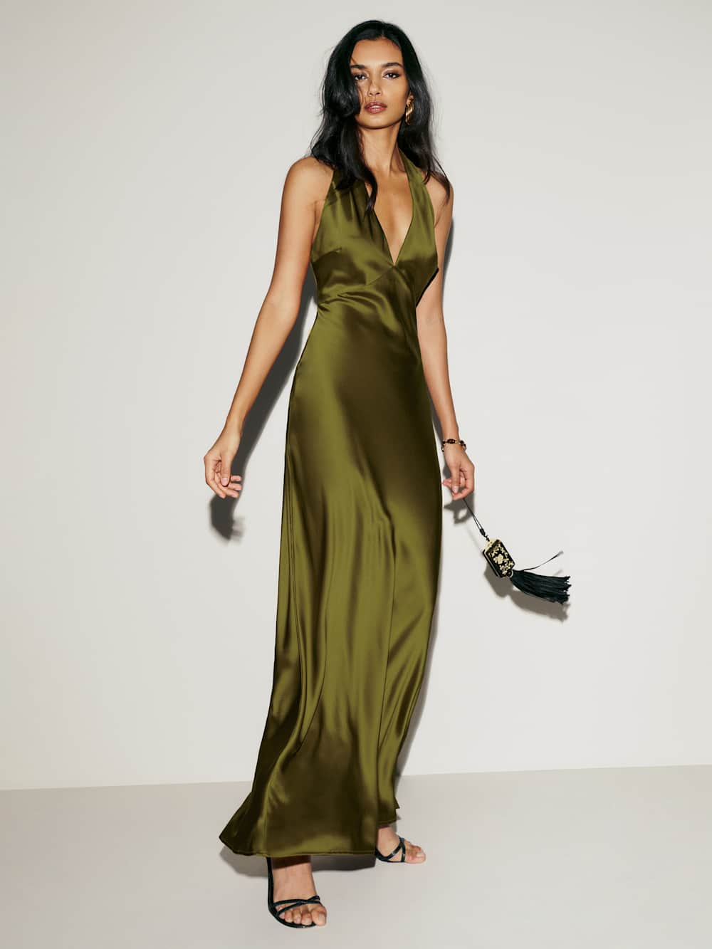 Reformation Daniela Silk Dress - Pear