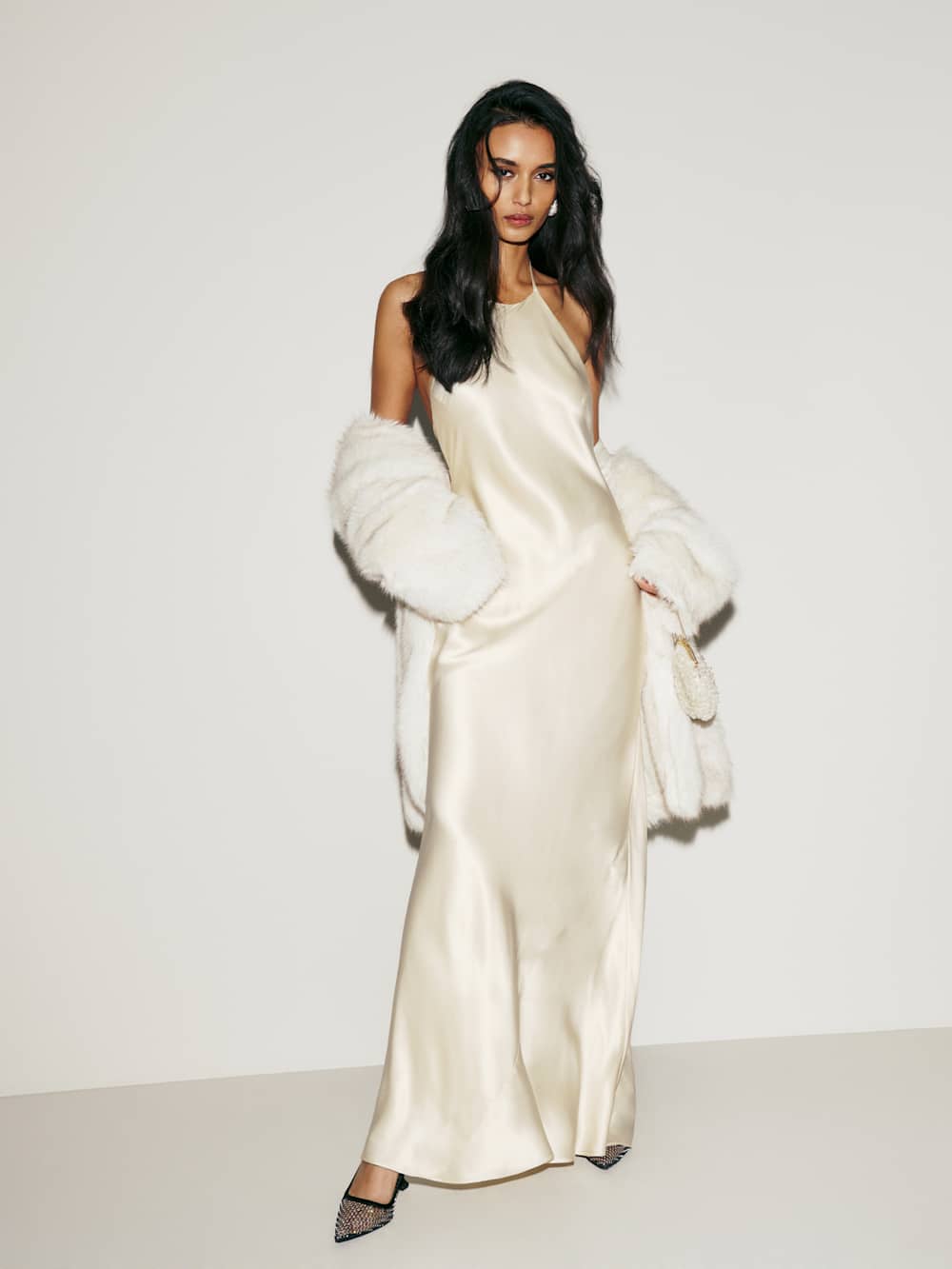 Reformation Petites Jeany Silk Dress - Fior Di Latte