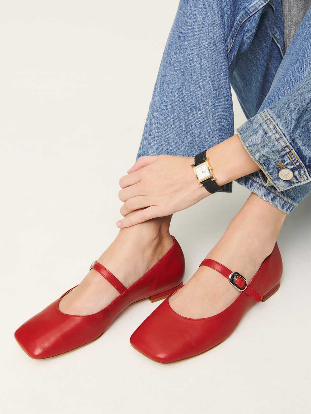 Reformation Melissa Mary Jane Flat - Scarlet