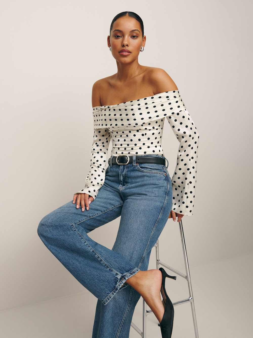 Reformation Niri Silk Top - Portofino