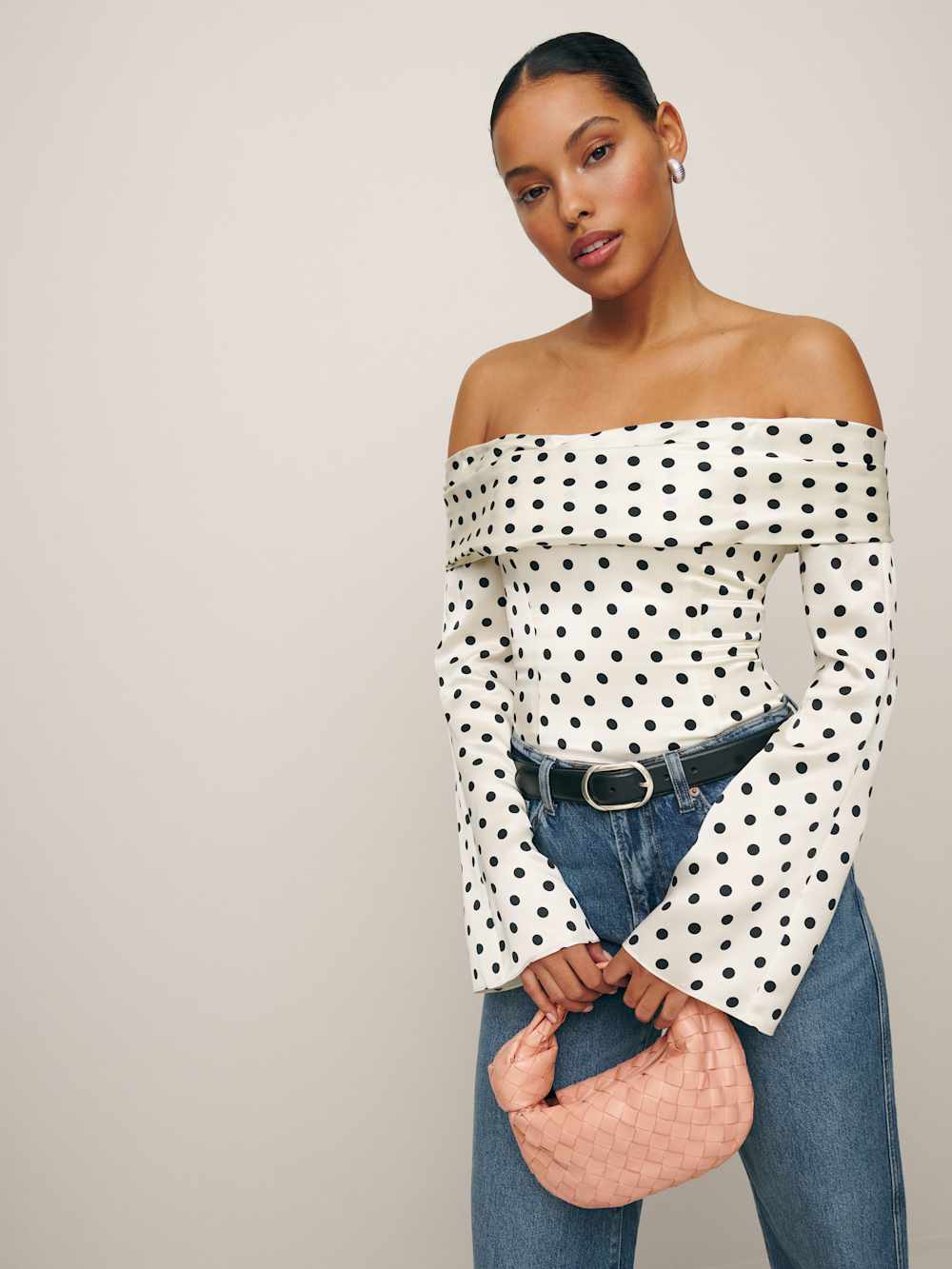 Reformation Niri Silk Top - Portofino