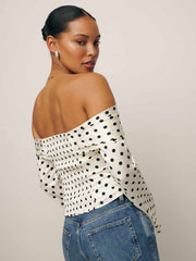 Reformation Niri Silk Top - Portofino