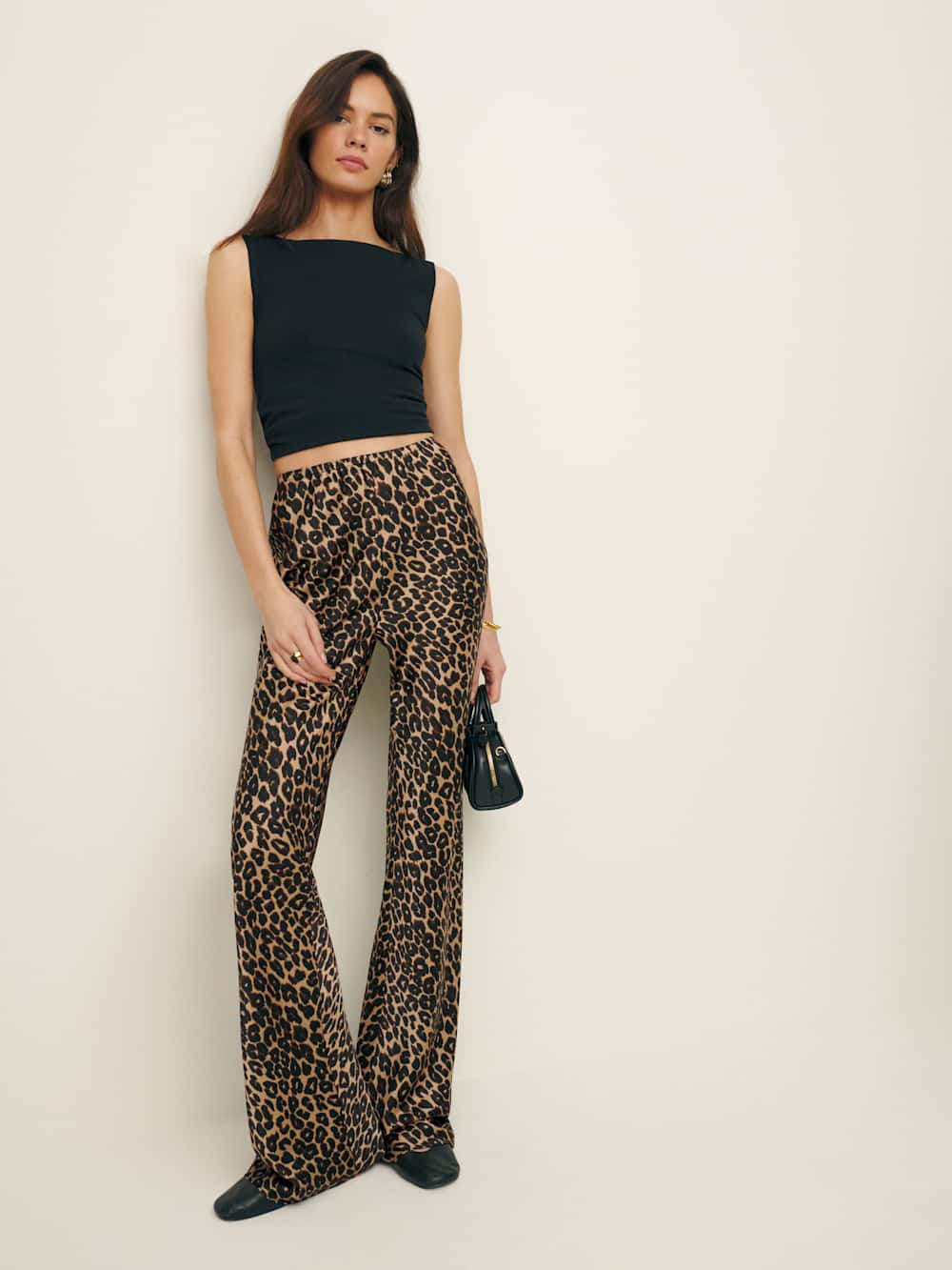 Reformation Petites Gale Satin Mid Rise Bias Pant - Leo