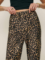 Reformation Petites Gale Satin Mid Rise Bias Pant - Leo