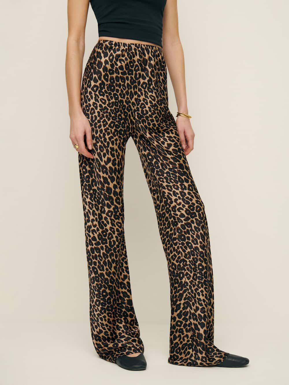 Reformation Petites Gale Satin Mid Rise Bias Pant - Leo