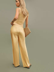 Reformation Petites Gale Satin Mid Rise Bias Pant - Sunshine