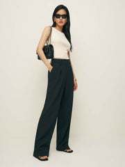 Reformation Alex Mid Rise Pant - Black