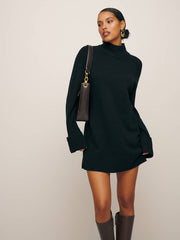 Reformation Tate Regenerative Wool Sweater Dress - Black